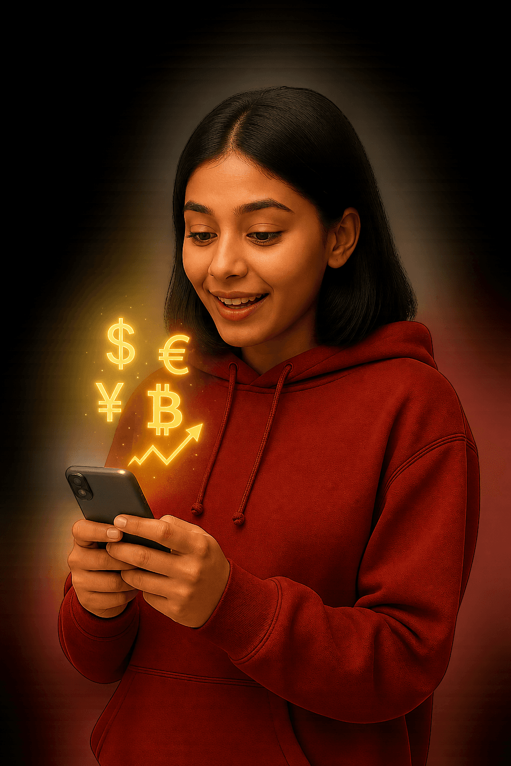 Trader using Nexora mobile app